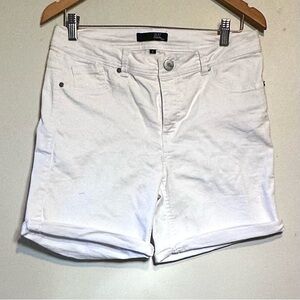 1822 White Stretch Denim Shorts Sz 12
